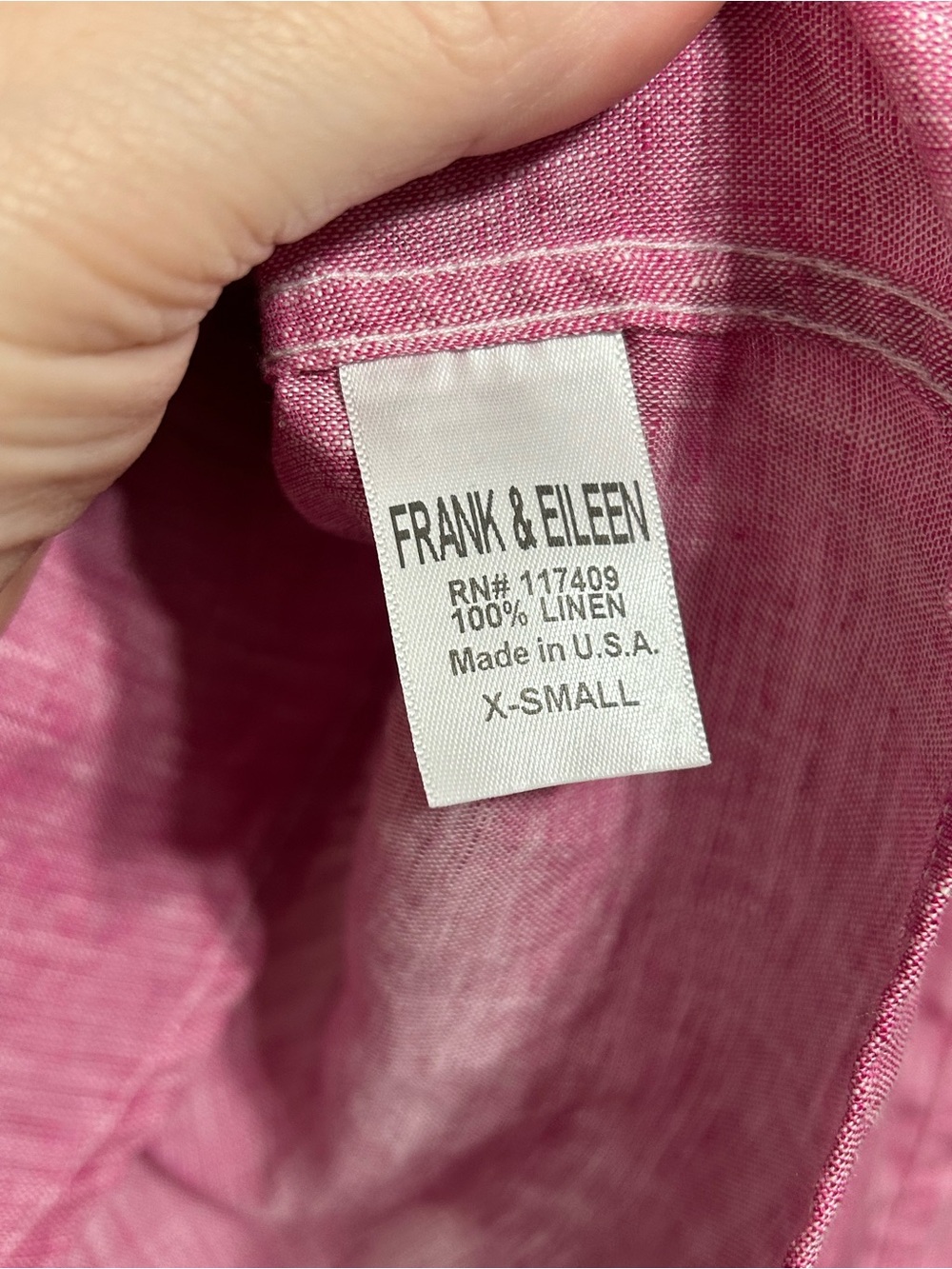 Frank and Eileen 100% Linen Barry Long Sleeve Button Up Shirt Womens Size XS - Picture 11 of 13